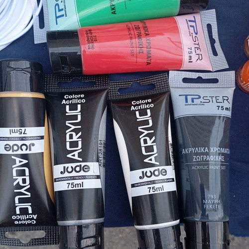 Acrylic paint set new, 6 pieces 75ml each