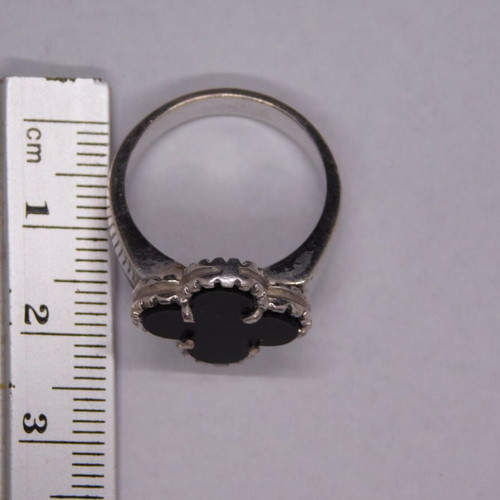 Silver ring 925 Black Clover new, size 58 with black stone
