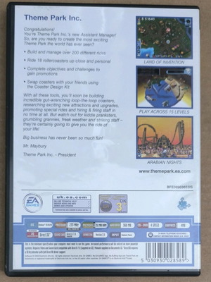 Theme Park Inc EA Games Classics PC CD-ROM like new