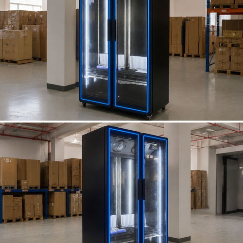 Refrigerated Display Case 800L New, 117x68x200 cm, Fan Cooling