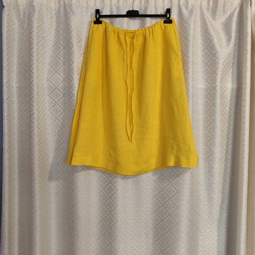 Linen yellow skirt Anna Riska like new, size XL