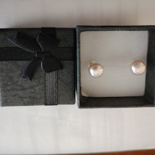 Earrings with pink freshwater pearls, silver S999, new