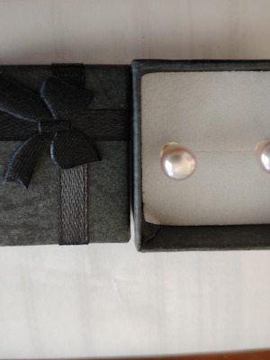 Earrings with pink freshwater pearls, silver S999, new