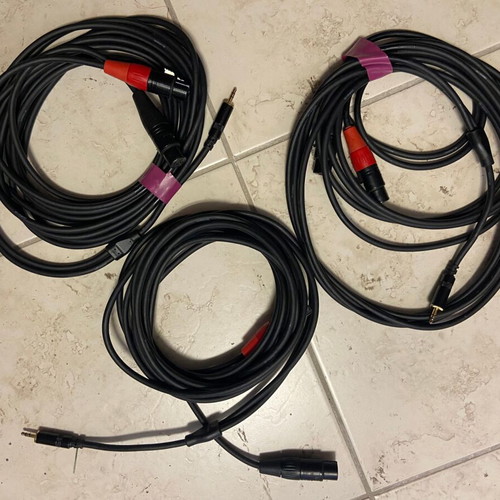 XLR to Stereo Minijack Cables 3m used, set of 3