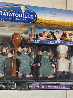 Σετ φιγούρες Ratatouille μεταχειρισμένες, 3 αρουραίοι Remy, 3 σεφ, αυθεντική συσκευασία