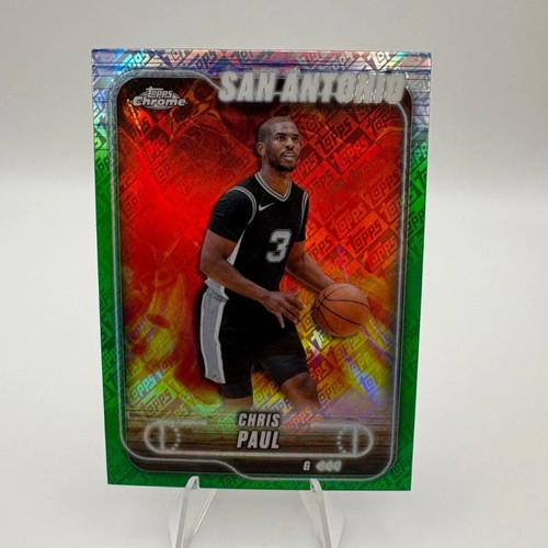 2024-25 Topps Chrome Chris Paul Green Logo Refractor card new