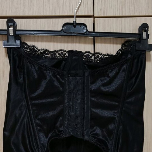 Silhouette women's corset used, black satin, size 80B