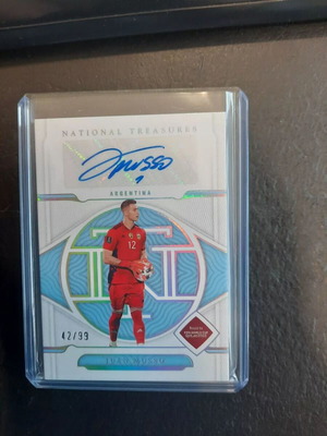 Juan Musso 2022 Panini National Treasures FIFA R.T.W.C. card used