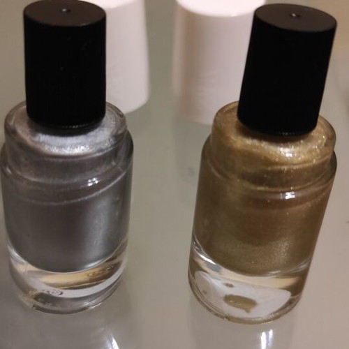 Zara nail polishes 3 pcs like new, gold, silver and gift light sea gray
