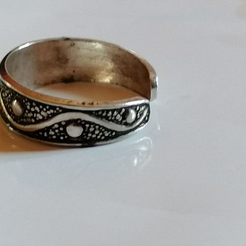 Silver 925 Toe Ring with Embossed Designs New