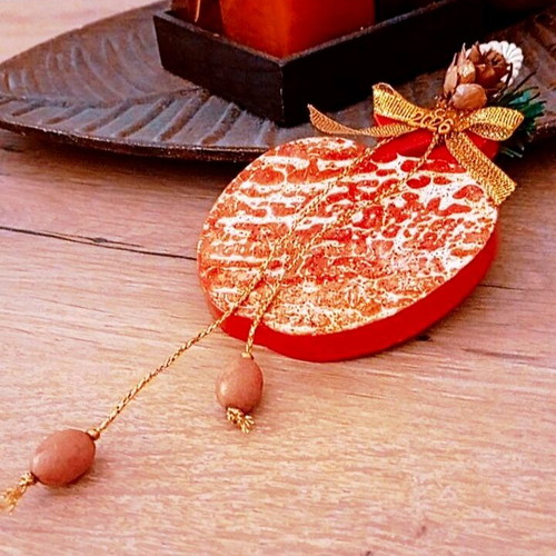 Handmade ceramic pomegranate charm 2026 new, hand-painted