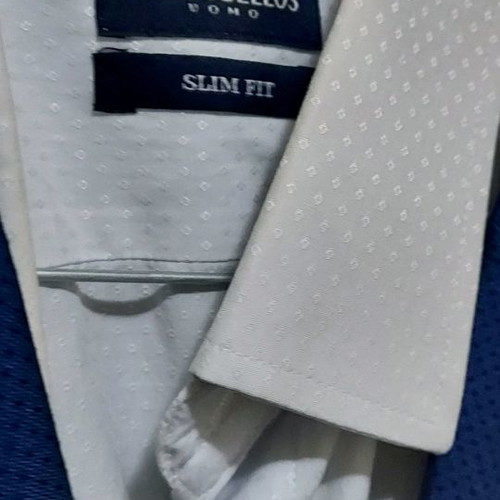 Groom suit Large blue, worn once with jacket, vest, shirt, pants, 2 ties and bow tie