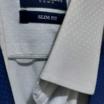 Groom suit Large blue, worn once with jacket, vest, shirt, pants, 2 ties and bow tie