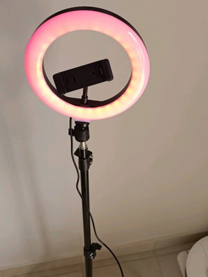 Light with phone holder base new