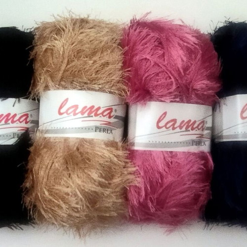 Lama Perla knitting yarn new, 18 furry threads, 100% polyester