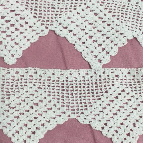 Lace for pillowcase new, handmade knitted, white