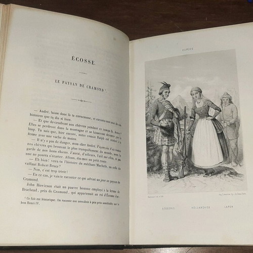 Geography and Ethnography of Various Nations with 9 Lithographs, like new, French edition