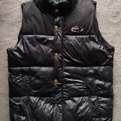 Bershka sleeveless puffer jacket used, size medium, black, thick