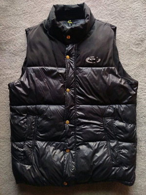 Bershka sleeveless puffer jacket used, size medium, black, thick