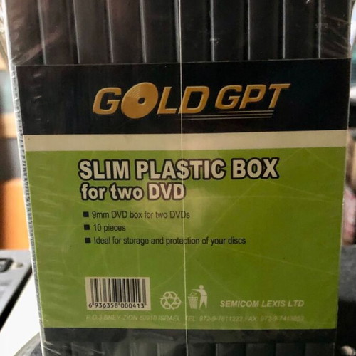 Slim plastic box for 2 DVD Gold GPT new, pack of 10 pieces