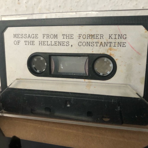Recorded message from King Constantine II used