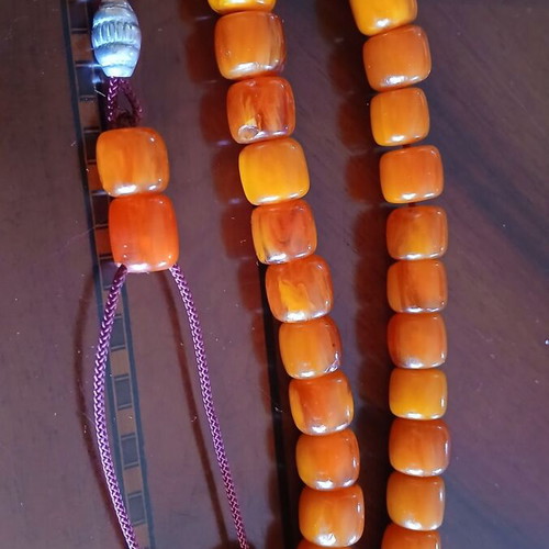 Mastic worry beads used with 33 beads and silver bead