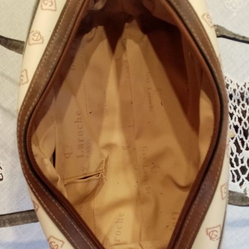 Guy Laroche shoulder bag used, beige and brown