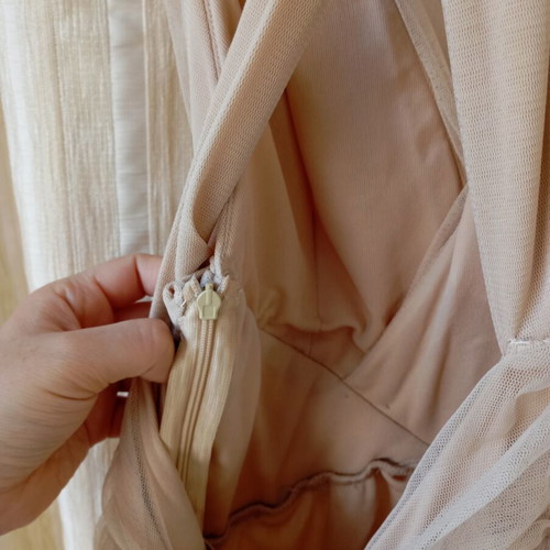 Ancient Greek dress with beige tulle, like new