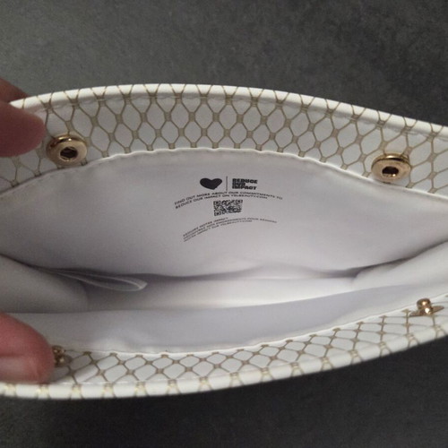 YSL Beaute bag used, white with gold details, faux leather