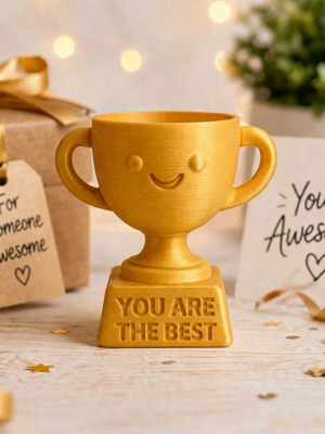 Award trophy you are the best in gold color, new, plastic