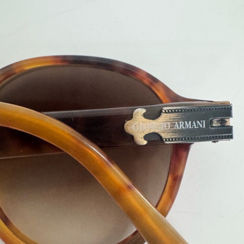 Giorgio Armani sunglasses used, brown tortoiseshell frame with degrade lenses