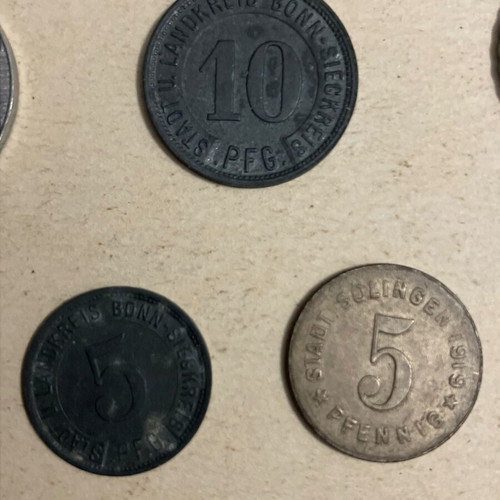 Lot of 20 German notgeld coins from Weimar Republic like new