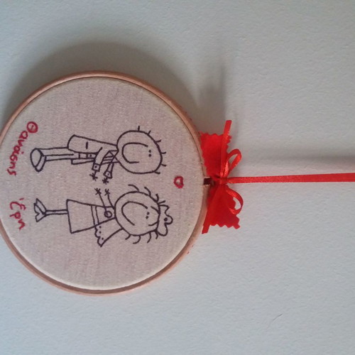 Handmade embroidered decoration for couples new