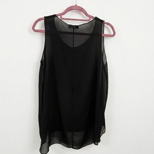 Hyper black sleeveless top like new with transparency