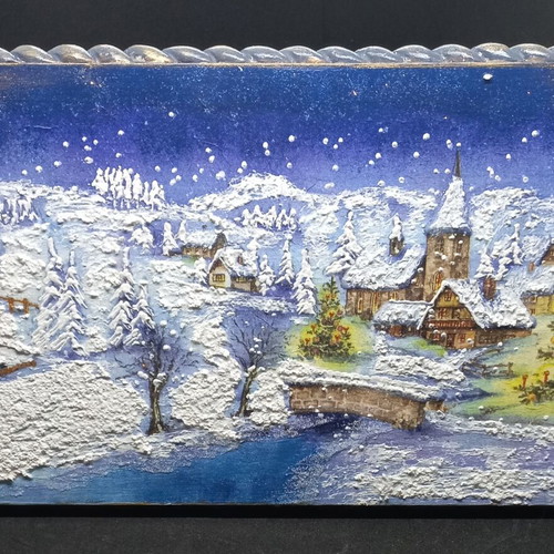 Christmas box new, wooden with decoupage techniques 30×20×13