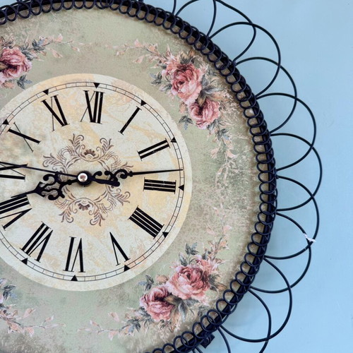 Trimar wall clock analog used, needs repair, 35cm diameter
