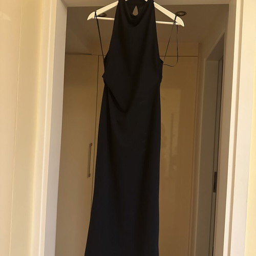 Zara Elegant Halter Maxi Dress, navy blue, size S