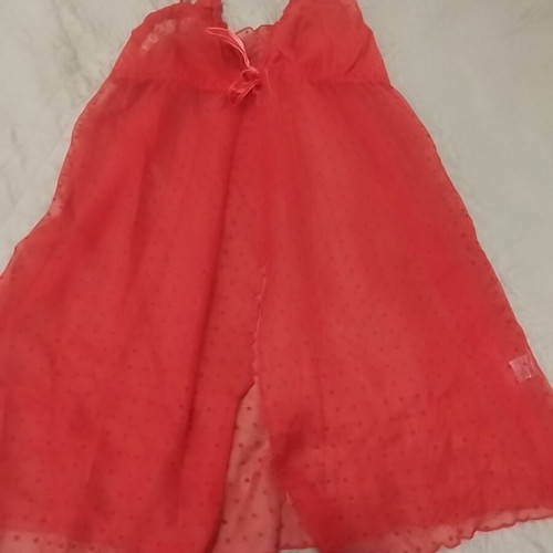 Lingerie set new, red babydoll with matching slip, size 40/42