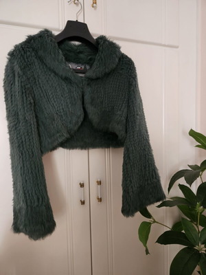 Fur coat Helmi green used, short