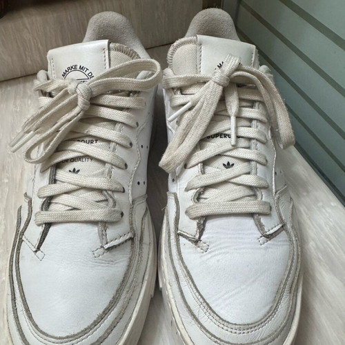 Adidas white athletic shoes like new, size 40 2/3