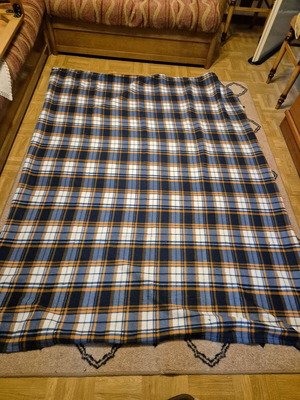 Plaid blanket like new with orange and blue colors