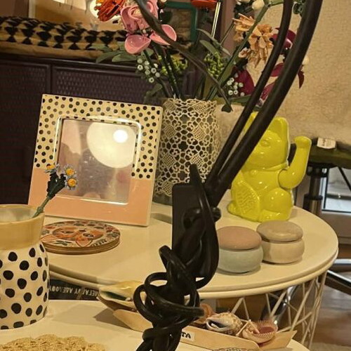Metal table lamp used, height 43cm