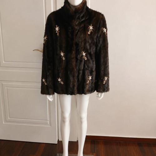 Eco Fur Jacket Zara Large Size brown like new