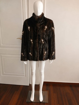 Eco Fur Jacket Zara Large Size brown like new