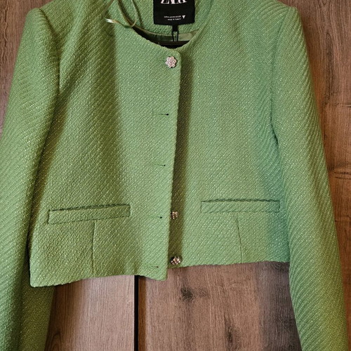 Zara set jacket with shorts like new, green