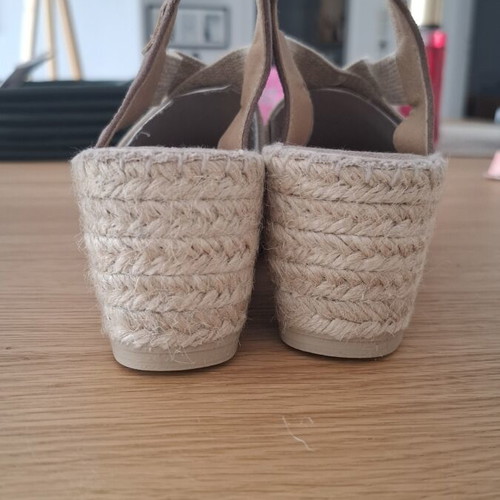 Toni Pons suede espadrilles with 6cm heel, new, size 37, beige and brown