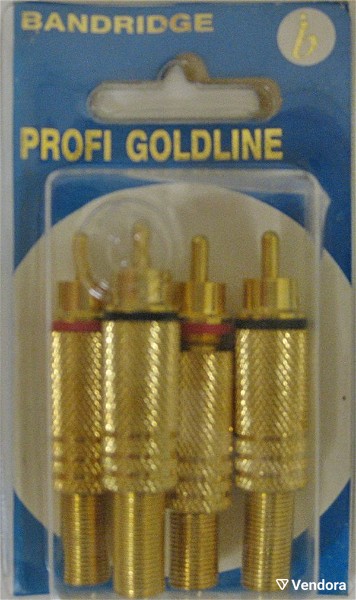  BANDRIDGE PG-1113(Cable diametros 5 mm)Phono Plug -GOLD (2 X BLACK + 2 X RED)