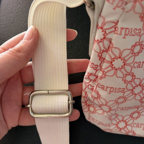 Carpisa crossbody bag used, white and red