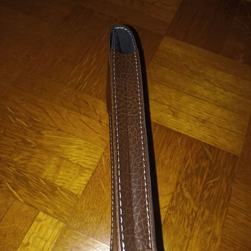 Epos brown leather glasses case new