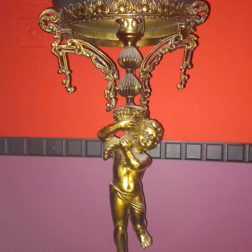 Table lamp used for living room or bedside with black painted glass